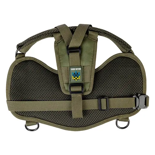 Шлей для служебных собак Waudog PRO металлический фастекс M В 55-75 см хаки - фото 4