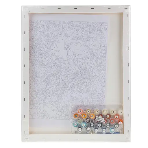 Набір для розпису по номерах "Папуга у квітнику" 40*50 см, IDEA2-GX47487, ТМ "99IDEAS" - фото 6