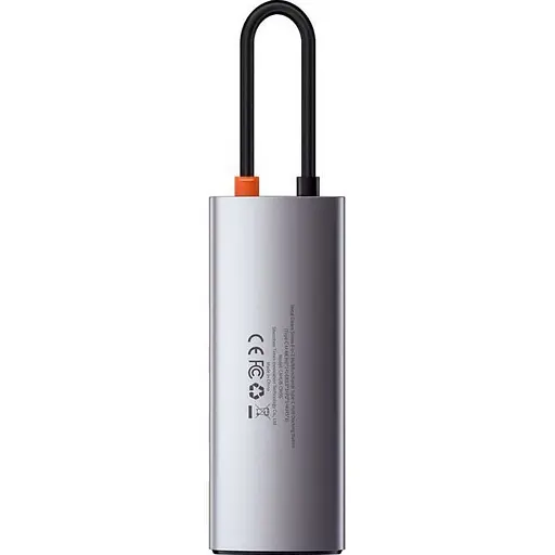USB-хаб Baseus Metal Gleam Series 5 в 1 Multifunctional Gray (WKWG020013) [96294] - фото 5