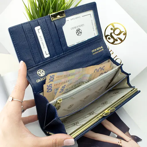 Гаманець жіночий шкіряний Gregorio GS-100 класичний синій - фото 4