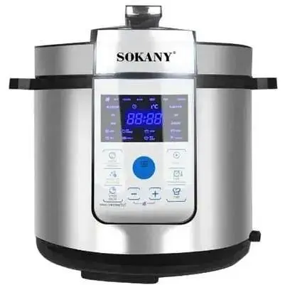 Мультиварка скороварка Sokany SK-07044 сенсорний екран чаша 6 л Серебристий 1500 Вт - фото 1