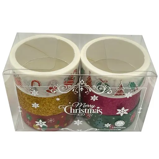 Набір декоративний скотч "Merry Christmas" Bambi XM-JD2273-1, 1,5 см x 2 м - фото 1