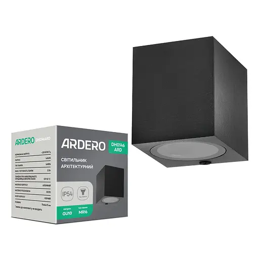 Архитектурный накладной светильник Ardero DH0146ARD QUADRO под лампу черный - фото 1