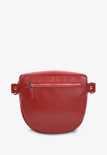 Шкіряна сумка поясна-кроссбоді Vacation червона краст - фото 4