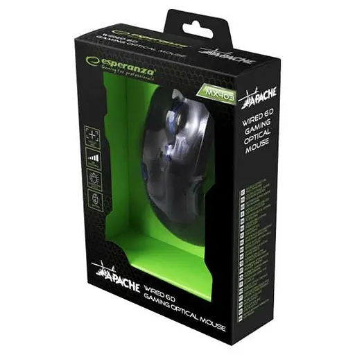 Мышь Esperanza MX403 Apache USB Black-Blue (EGM403B) - фото 4