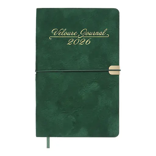 Еженедельник датированный Buromax Velour 2026 A5 зеленый (BM.2710-04)