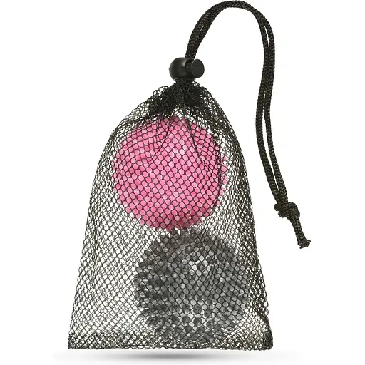 Набор массажных мячей Gymtek 70 мм 2 шт твердый/мягкий серо-розовый - фото 8