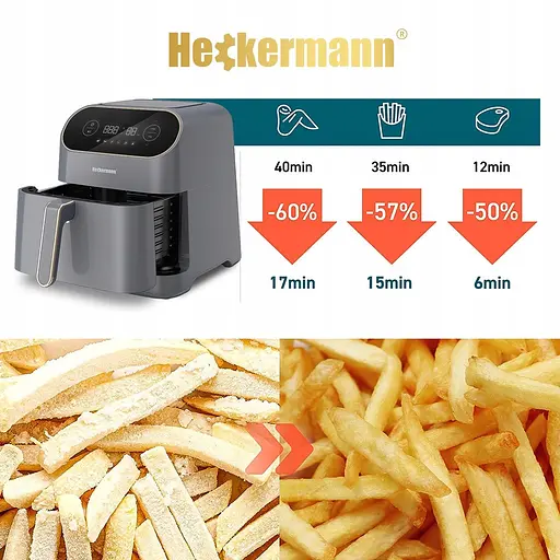 Аэрогриль Аэрофритюрница Heckermann AF06 7л 2100W - фото 7