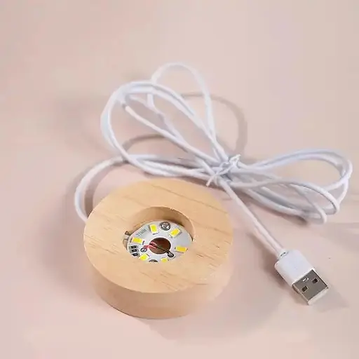 Декоративный 3D ночник Хрустальный шар + дерево LED светильник Солнечная система теплый свет 5V - фото 4