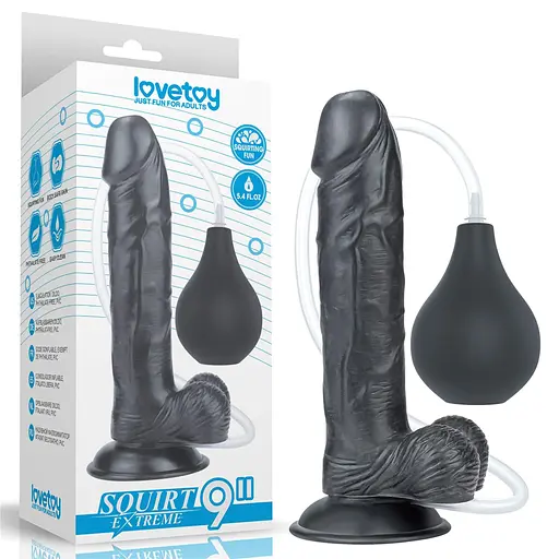 Фалоімітатор LoveToy Squirt Extreme 9 23 см чорний - фото 2