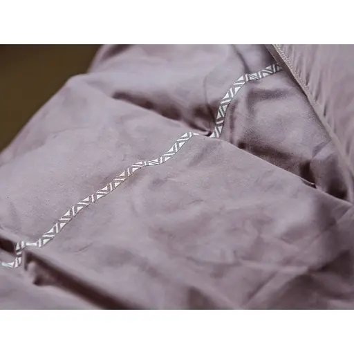 Комплект постільної білизни Ecotton Premium Stucco євро сатин вишивка з кантом бузковий (25092) - фото 11