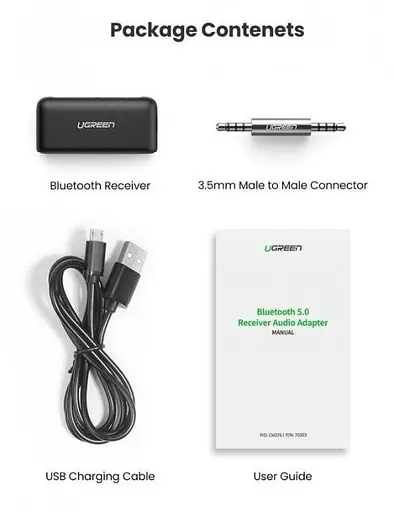 Bluetooth-адаптер Ugreen 70303 CM276 Bluetooth 5.0 Receiver Audio Adapter - фото 2