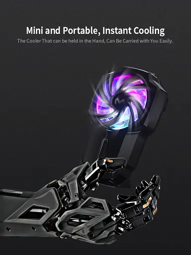 Кулер активне охолодження для телефону / планшета Memo FL05 шириною до 84 мм з акумулятором Black (18527) - фото 4