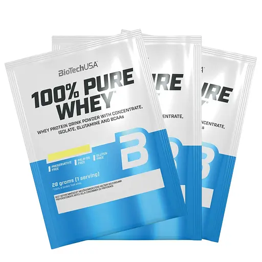 Набір протеїну BiotechUSA 100% Pure Whey: Cookies & Cream + Rice Pudding + Chocolate 84 г (3 шт. 28 г)