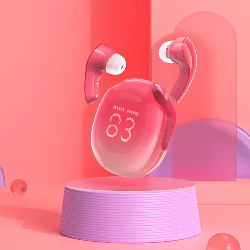 Навушники бездротові Acefast TWS T9 вакуумні червоний - фото 2