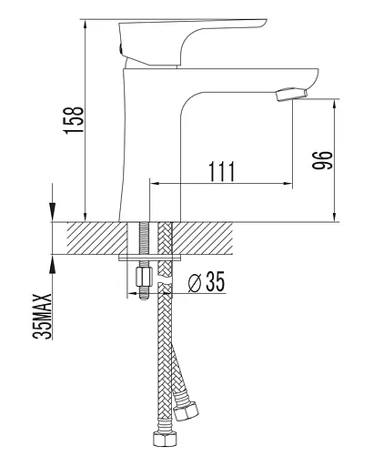 Змішувач для умивальника Imprese Valtice 05320 Хром - фото 2