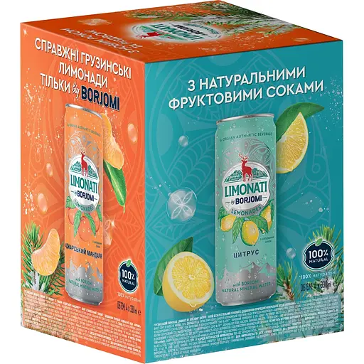 Уценка. Лимонад Borjomi Лимонати сильногазированный 4 шт. х 0.33 л - фото 2