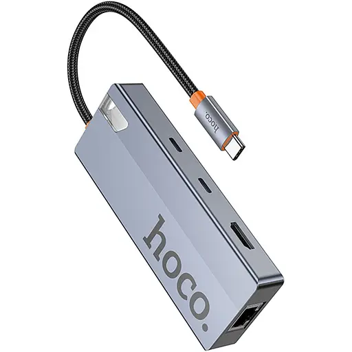 USB-хаб Hoco HB52 Wow 8-in-1 Deep Space Gray [140640] - фото 4