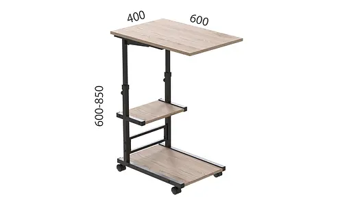 Стол приставной Адан 62x40x60 металл Черный ДСП Дуб Сан-Марино 16мм FRD-102485 - фото 4