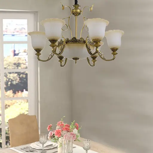 Люстра подвесная Brille прованс E27 60W BZ (BKL-682S/9) - фото 4