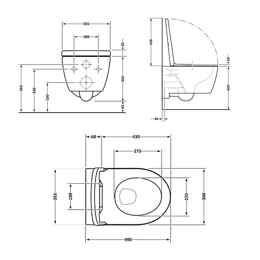 Унитаз подвесной Qtap Taurus безободковый с сиденьем Soft-close QT2433084EUQW, Белый - фото 2