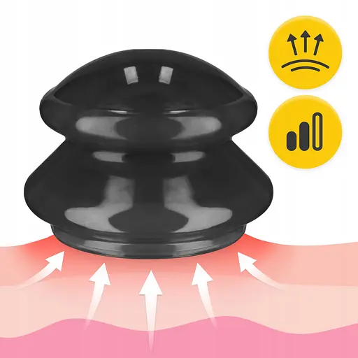 Вакуумные массажные банки 4FIZJO MED+ силиконовые для тела (китайские/антицеллюлитные банки) 4 шт Black (P-5907739314932) - фото 4