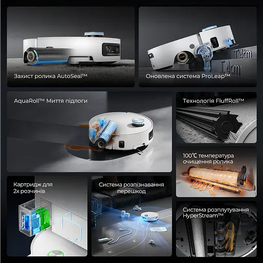 Робот-пилосос миючий Dreame Aqua 10 Ultra Roller Complete Black - фото 13