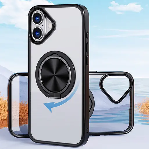 Чехол Epik TPU+PC Metal Ring with MagSafe для Apple iPhone 16, 6.1 Черный - фото 4