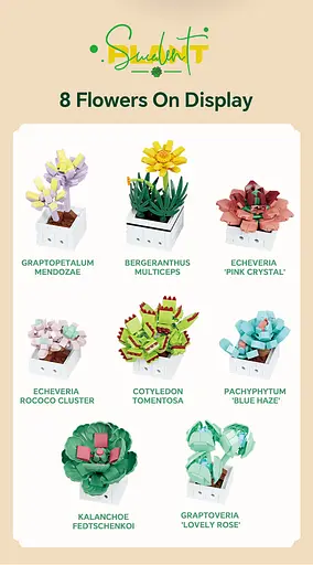 Конструктор набор Woma Toys Суккуленты из коллекции Цветы, 977 деталей - фото 5