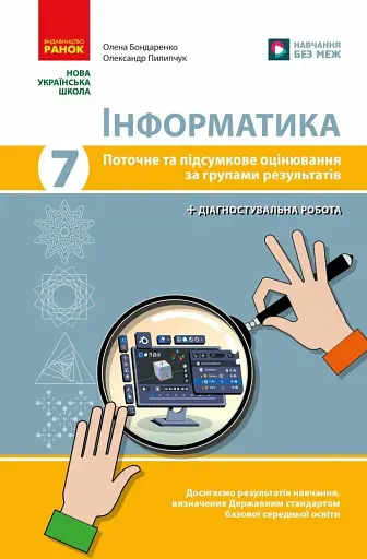 Інформатика. 7 клас. Поточне та підсумкове оцінювання за групами результатів + діагностична робота