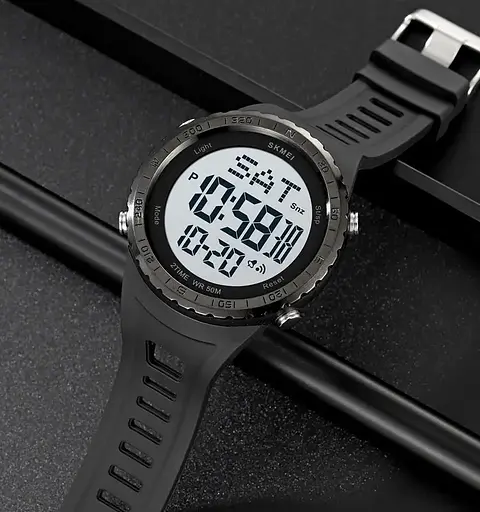 Часы мужские наручные спортивные Skmei 2192 (Черный с белым) - фото 5