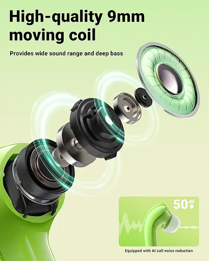 Навушники TWS Acefast T9 avocado green