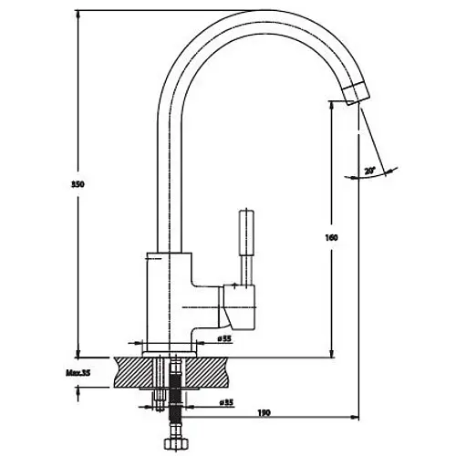 Змішувач для кухні Haiba HANS 011 HB0168 - фото 2