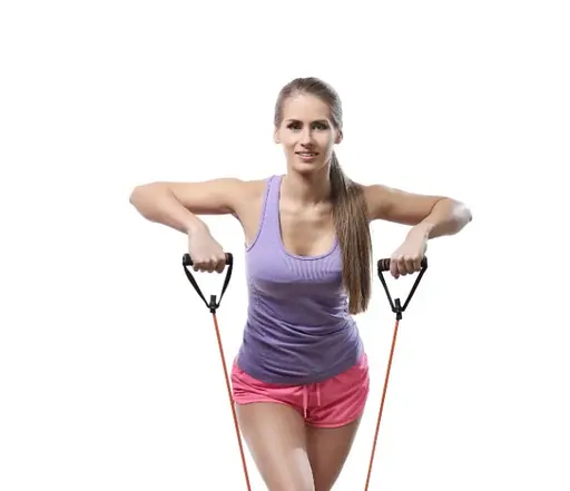 Трубчастий еспандер U-Power Latex resistance tube для фітнесу з ручками 30LB Red 13.5 кг (UP_1001_30LB_Red) - фото 4