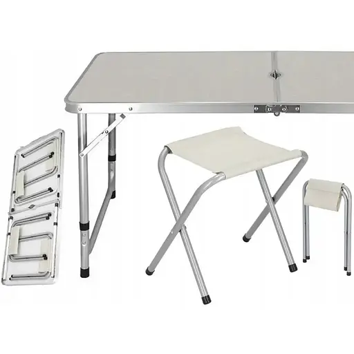Стол туристический Chomik Garden Line Ranger раскладной с 4 стульями белый - фото 4