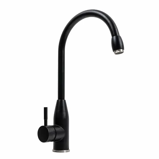 Смеситель для кухни Platinum 26 FHP (7456) черный матовый - фото 1