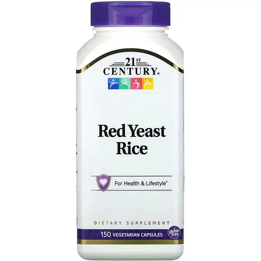 Красный дрожжевой рис 21st Century Red Yeast Rice 150 вегетарианских капсул