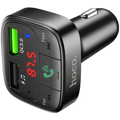 FM модулятор трансмітер HOCO E59 Promise QC3.0 Bluetooth 5.0 адаптер Зарядний пристрій Чорний - фото 3