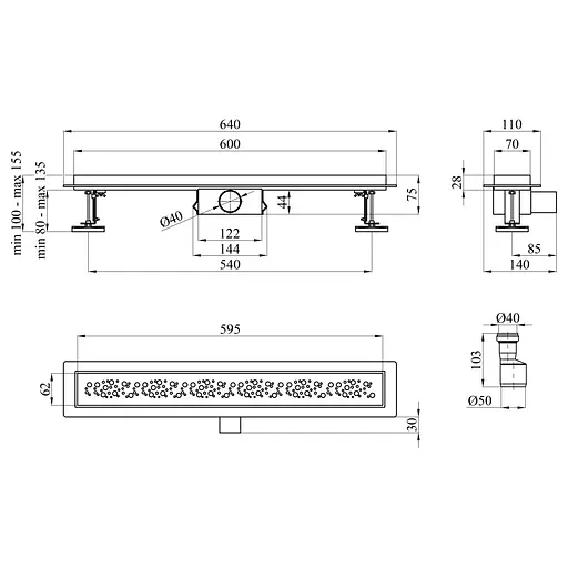 Линейный трап Kroner KRP Eifel M60 Muster с сухим затвором (CV034165) - фото 5