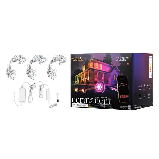 Twinkly Гірлянда Smart LED Twinkly Permanent Light RGB 72 IP65 кабель білий - фото 6