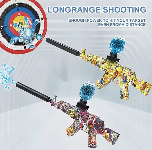 Бластер автоматический OldBro Auto AK 47 Gel Ball с гель шариками орбиз 10500 шт. eXtream Yellow - фото 4