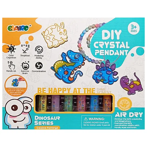 Набор для творчества "Dino" 9045E, брелоки, раскраска, бусины, краска - фото 6