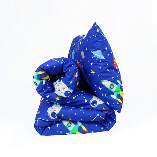 Полуторная простынь синяя 110х140 см - фото 3