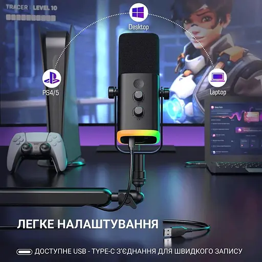 Мікрофон Fifine TAM8 USB Black (TAM8) - фото 3