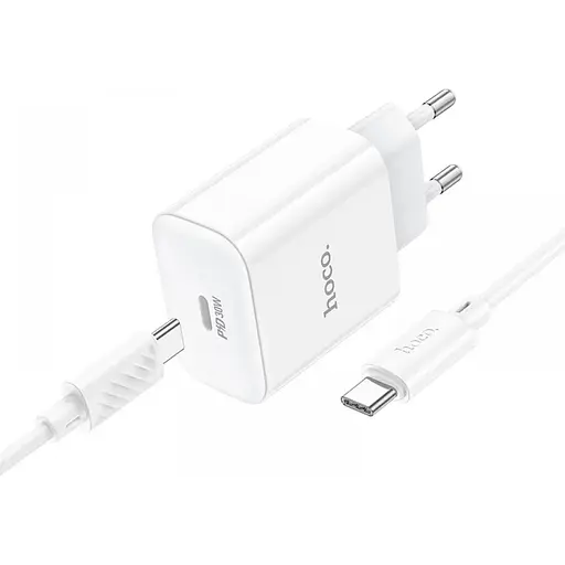 Комплект зарядного устройства Hoco C76A Pro 1Type-C PD/QC 30W PPS Type-C to Type-C White - фото 3