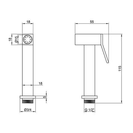 Лейка для гигиенического душа Lidz (CRM)-51 08 000 00, Хром - фото 2