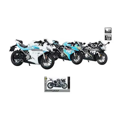 Мотоцикл металлический, M12-10A, с музыкальными и световыми эффектами (В ассортименте) - фото 2