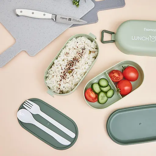 Ланч-бокс Fissman двойной 19х9х8.7см зеленый (16744) - фото 12