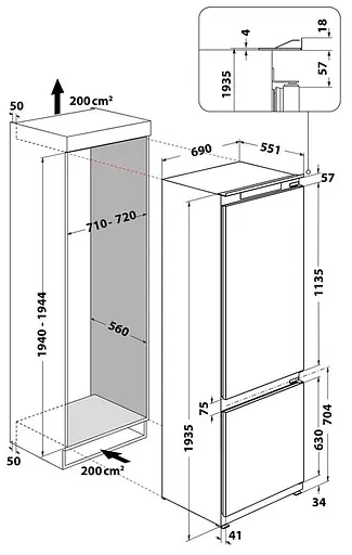 Холодильник Whirlpool WHSP70T121 No-Frost (вбудований) - фото 4