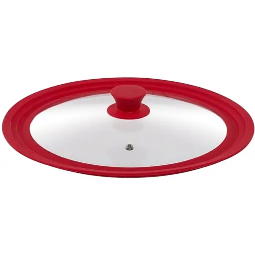 Стеклянная крышка Heinner с силиконовым ободом красная (HR-AER-28D32R) - фото 1